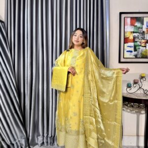 Aurelia Party Luxe 4PC Unstitched Set | Confidence Design
